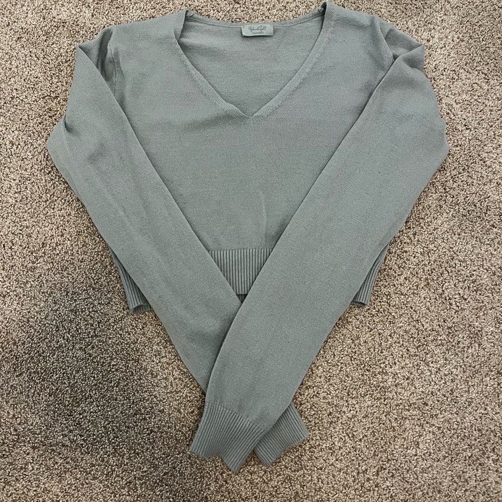 Pacsun John Galt Cropped Green/Gray Long sleeve